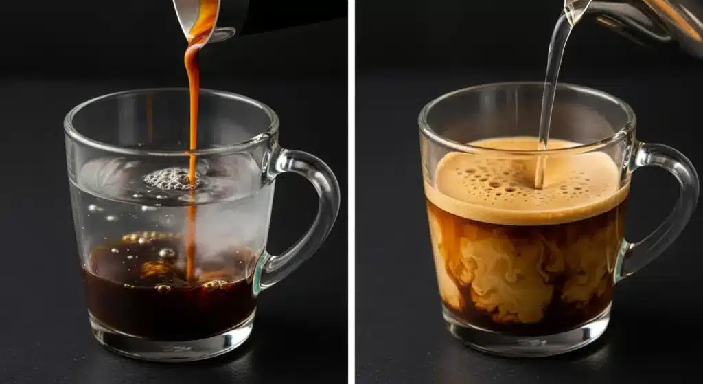 Разные способы смешивания американо